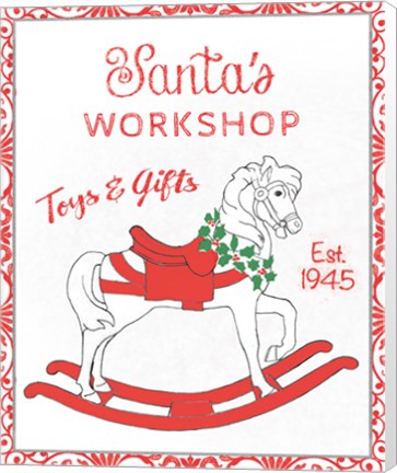 Framed Chalkboard Christmas Signs I on White Print