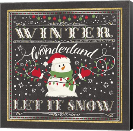 Framed Winter Wonderland III-Let It Snow Print