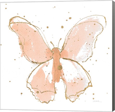Framed Gilded Butterflies II Blush Print