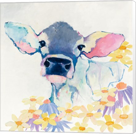 Framed Bessie with Flowers Print