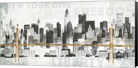 Framed New York Skyline II Print