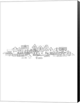 Framed Nordic Village I Vertical Print