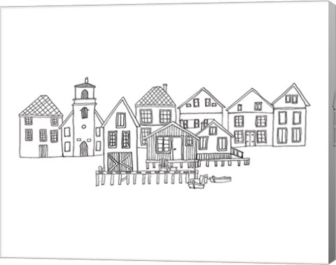 Framed Nordic Village III Horizontal v2 Print