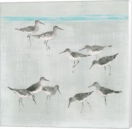 Framed Sandpipers Gray Print