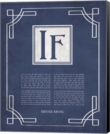 Framed If by Rudyard Kipling - Ornamental Border Blue Print