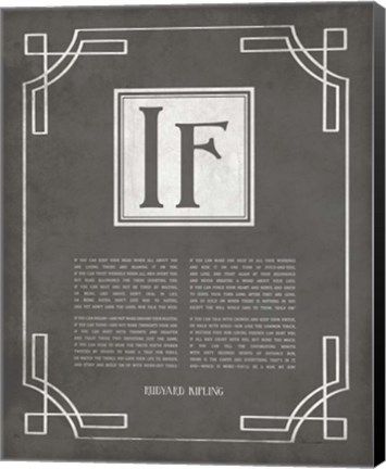 Framed If by Rudyard Kipling - Ornamental Border Gray Print