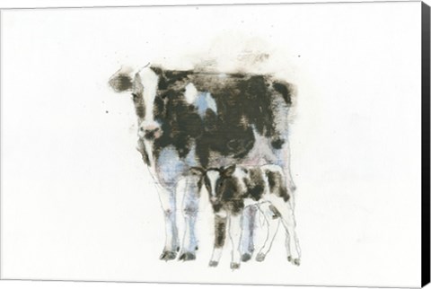 Framed Cow and Calf Light Print