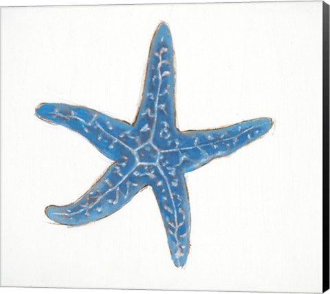 Framed Navy Starfish Print