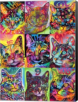 Framed Nine Up of Cats Print