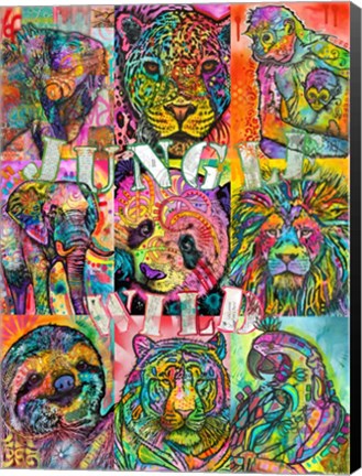 Framed Nine Up of Jungle Wild Print
