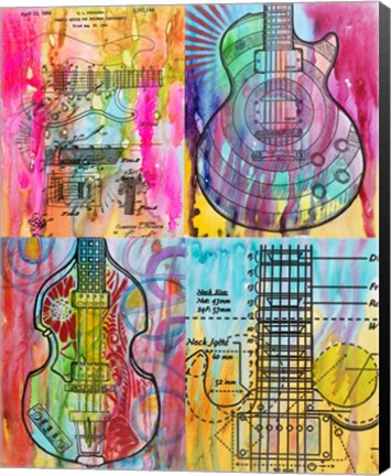 Framed Four Guitars Print