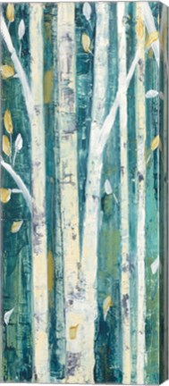 Framed Birches in Spring Panel I Print