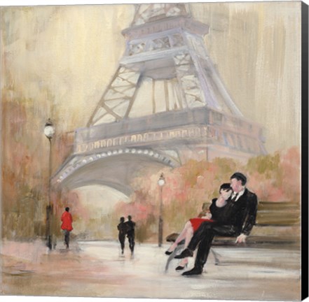 Framed Romantic Paris I Red Jacket Print