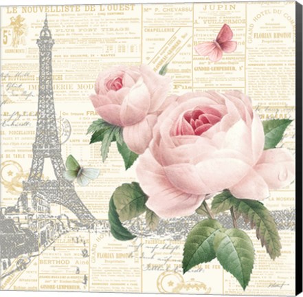 Framed Roses in Paris III Print