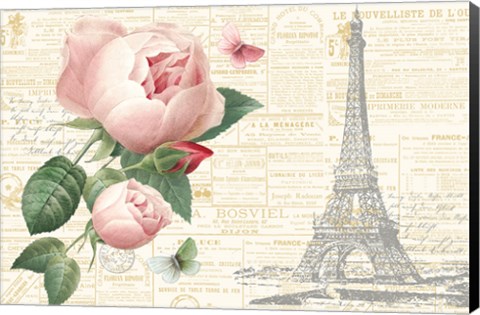 Framed Roses in Paris II Print