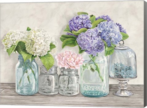 Framed Flowers in Mason Jars (detail) Print