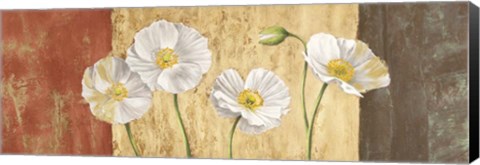 Framed Poppies on Smooth Background Print