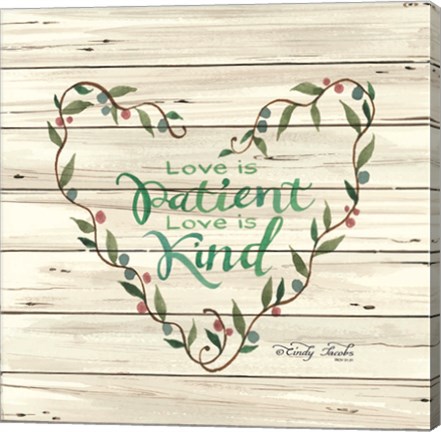 Framed Love is Patient Heart Wreath Print