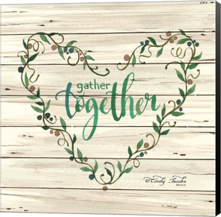 Framed Gather Together Heart Wreath Print