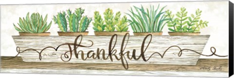 Framed Thankful Succulent Pots Print