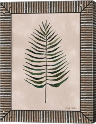 Framed Areca Leaf Galvanized Print