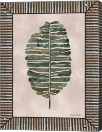 Framed Banana Leaf Galvanized Print