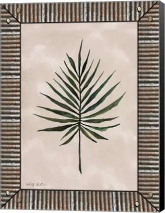 Framed Palm Leaf Galvanized Print