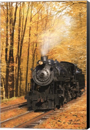 Framed Fall Locomotive Print