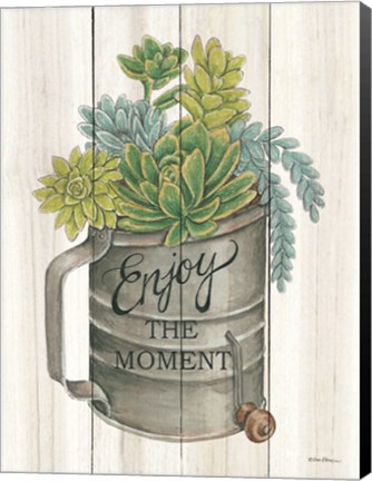 Framed Enjoy the Moment Succulents Print