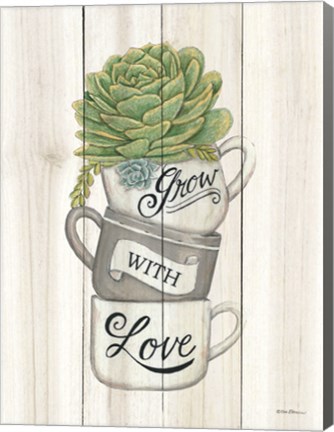 Framed Grow with Love Succulents Print