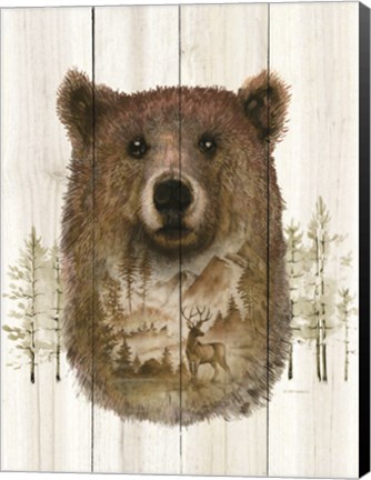 Framed Bear Wilderness Portrait Print