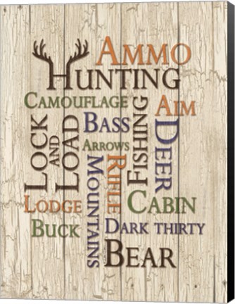 Framed Hunting Words Print