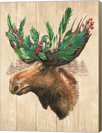 Framed Holiday Moose Print