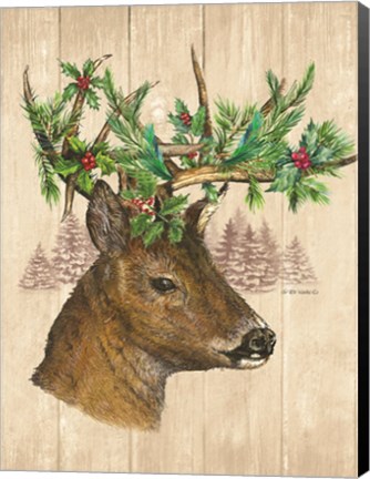 Framed Holiday Deer Print