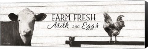 Framed Farm Fresh Milk and Eggs Print
