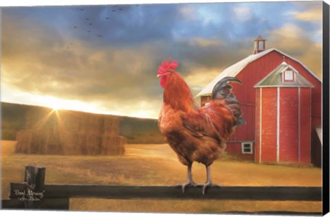 Framed Good Morning Rooster Print