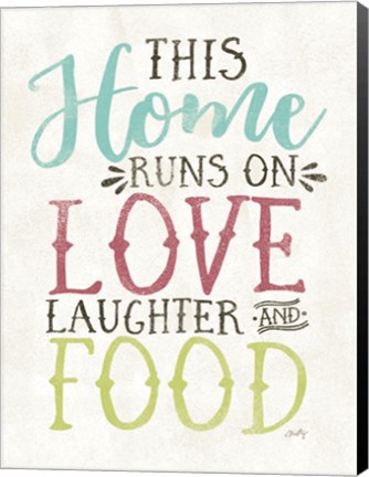 Framed Love, Food and Laughter Print