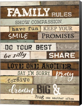 Framed Family Rules Print