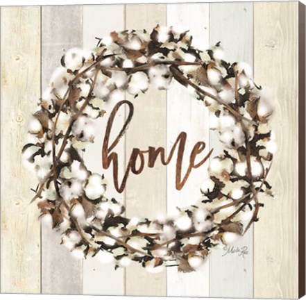 Framed Home Cotton Wreath Print