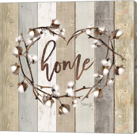 Framed Home Cotton Wreath Print