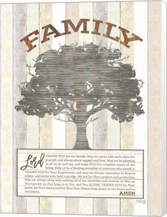 Framed Family Prayer Tree Print