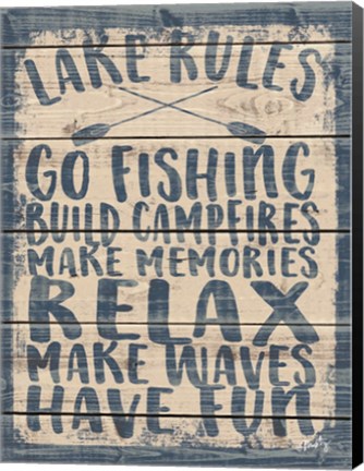 Framed Lake Rules Print