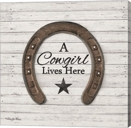 Framed Cowgirl Lives Here Print