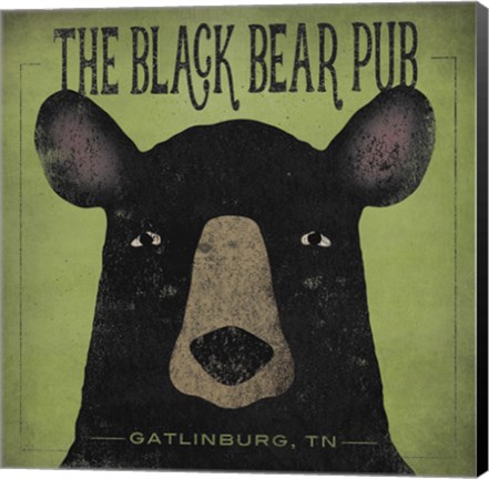 Framed Black Bear Pub Print
