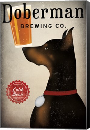 Framed Doberman Brewing Company Print