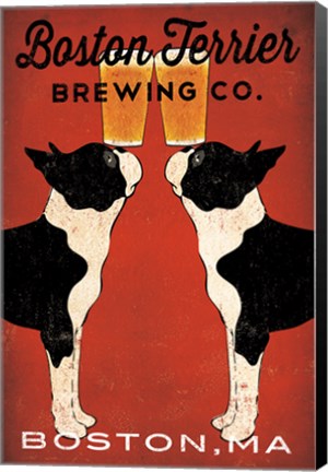 Framed Boston Terrier Brewing Co Boston Print