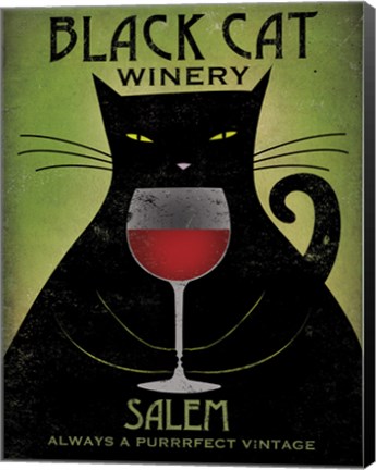 Framed Black Cat Winery Salem Print