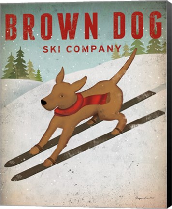 Framed Brown Dog Ski Co Print