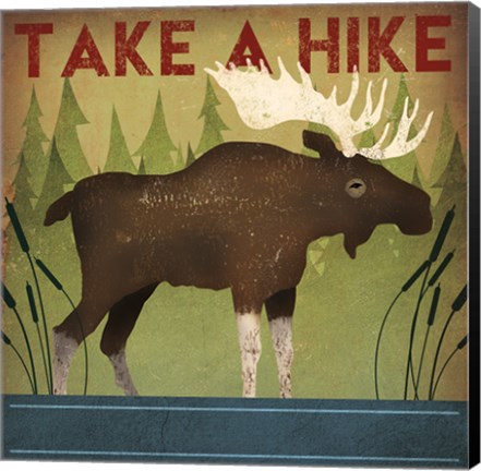 Framed Take a Hike Moose Print