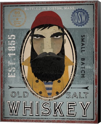 Framed Fisherman VI Old Salt Whiskey Print